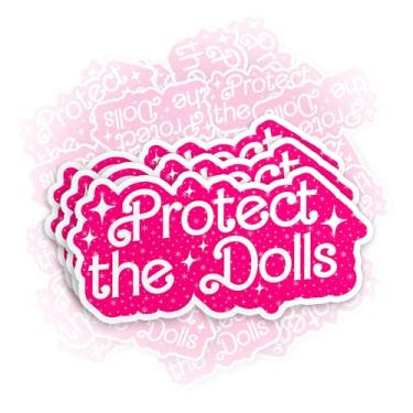 Imagem de (3 peças) Adesivo Protect The Dolls Feminista Direitos Humanos Direitos Humanos Direitos Trans Impermeável Die Cut Vinil Adesivo para Kindle Laptop Garrafa de Água Chapéu Duro Decalque Engraçado