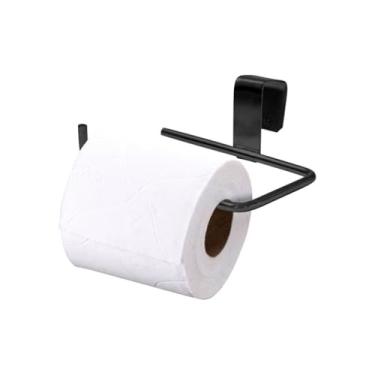 Imagem de Suporte Porta Papel Higienico Duplo Aramado Para Caixa Acoplada Cromado Aço Preto Branco(PRETO (INDIVIDUAL))