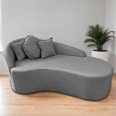 Imagem de Divã Sofá Forma Orgânica Curvo Linho Para Salas e Consultorio Aurea - 