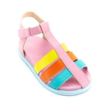 Imagem de Sandália Infantil Menina Mini Sua Cia 9139.51453 - Rosa e Amarelo-Feminino