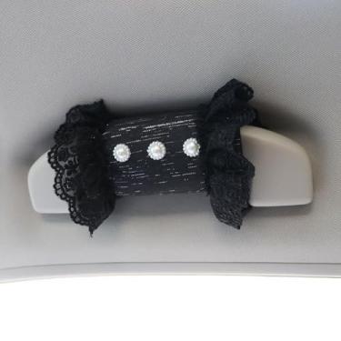 Imagem de MINGZAIQIPEI 2 peças de capa de alça de carro, lindas luvas de aderência de carro de renda pérola, capa de puxador de porta interna, protetor de alça acessórios interiores automotivos (10)