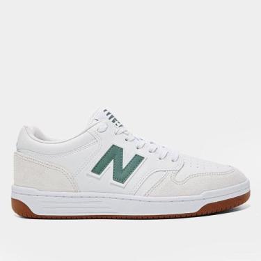 Imagem de Tênis New Balance 480 Low Masculino, Branco, Verde, 38