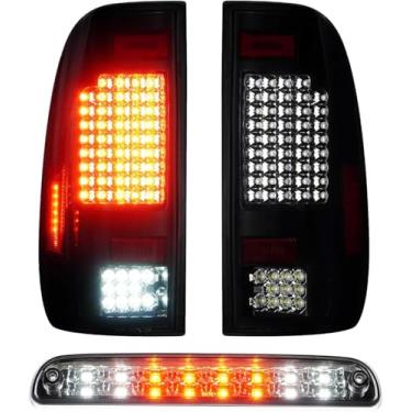 Imagem de Luz traseira + 3º terço lâmpada de carga de freio para Ford F250 F350 F450 F550 Super Duty 1999 2000 2001 2002 2003 2004 2005 2006 2007 Luz traseira de LED de parada de montagem alta