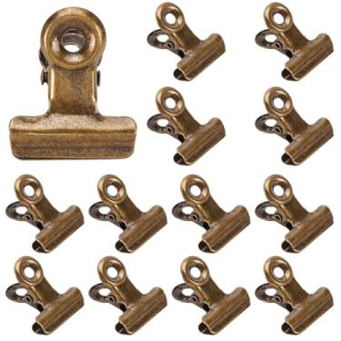 Imagem de CRASPIRE 35 peças de clipes de bronze para buldogue vintage, clipes de dobradiça, quadro de cortiça, fotos penduradas, organizador de bilhetes de papel, para sacos de comida, fotos, artesanato, arte
