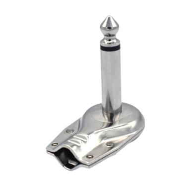 Imagem de Esquirla Efeitos de guitarra Pedal Connector Pedal Board de 90 graus Cabo para o alto -falante Microfone Plug Plug Connector 1/4 "Audio de guitarra, Prata