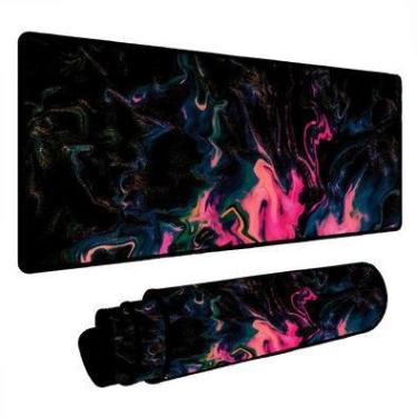 Imagem de Novo Mouse Pad Gamer Deskpad Speed Extra Grande Borda Costurada Profissional 120x40  - Pintura Abstrata