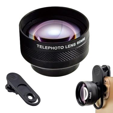 Imagem de FotoZ Lente teleobjetiva de 60 mm com clipe de lente de telefone de rosca de 17 mm para iPhone Android a maioria dos smartphones, compatível com capa de gaiola para smartphone SmallRig iPhone