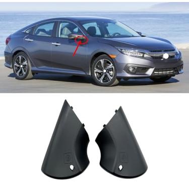 Imagem de Par para Honda Civic 2016-2021 LH+RH capa de espelho retrovisor base inferior tampa inferior concha (lado motorista e passageiro) 2017 2018