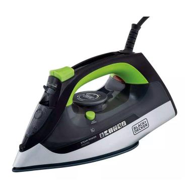 Imagem de Ferro de Passar Roupa a Vapor Black + Decker Antigotejamento 127V 1200w Preto/Verde - FX2700-BR