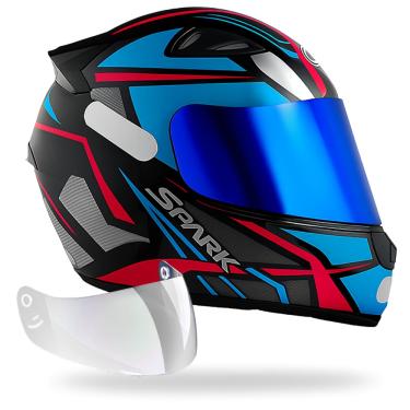 Imagem de Capacete Ebf Spider Tiffany + Viseira Azul Espelhada