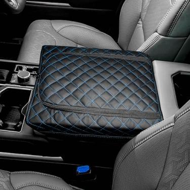 Imagem de SENSHINE Capa de apoio de braço para console central para Toyota Tundra 2022-2025/Sequoia 2023-2025 Apoio de braço caixa de estroboscópio almofada protetor de tampa almofada com zíper acessórios
