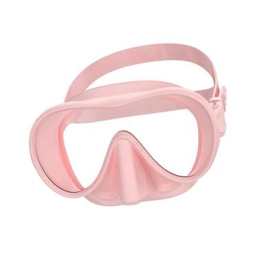 Imagem de rockible Máscara de mergulho com snorkel, óculos antiembaçantes, óculos de natação, com proteção nasal, máscara de natação para áreas externas, piscina, praia, Rosa