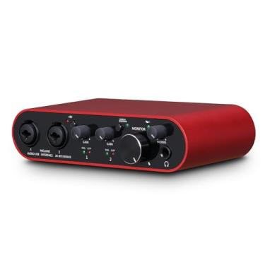 Imagem de BOMGE Interface De Áudio Usb Solo Com Alimentação Fantasma Xlr/48V, Alta Fidelidade De 24 Bits/192 Khz, Para Interface De Mixer De Áudio De Estúdio Para Guitarrista, Vocalista, Podcaster, Produtor,