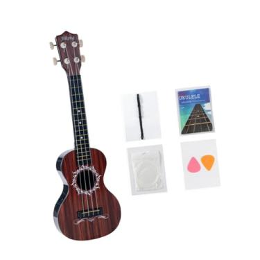 Imagem de YIJU Ukulele infantil, brinquedo de violão para iniciantes, desenvolvimento de habilidades, instrumento musical de 21 polegadas para crianças de 3, 4, 5, 6, Grão de Madeira Marrom