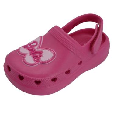 Imagem de Barbie Tamancos infantis leves sem cadarço para meninas – sapatos de verão com alça ajustável para crianças – Sandálias para brincar à prova d'água, Rosa choque, 21