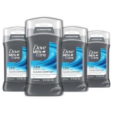 Imagem de DOVE MEN + CARE Desodorante masculino Clean Comfort, 4 unidades, sem alumínio, proteção contra odores 72 horas, desodorante masculino com 1/4 creme hidratante 85 g (pacote com 4)
