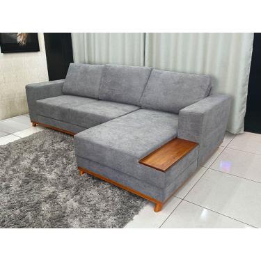 Imagem de Sofá 3 Lugares 2,50 m Cinza Bouclé Chaise Aline Plus