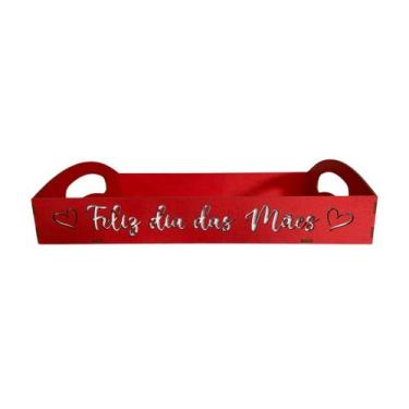 Imagem de Bandeja/ Cesta Dia Das Mães 35 x 25 - MDF, Vermelho Feliz Dia Das Mães