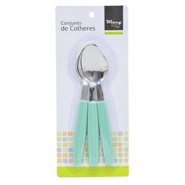 Imagem de Colher inox com cabo plástico 3 peças - WINCY