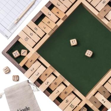 Imagem de Jogo de tabuleiro de madeira com 12 polegadas, 4 jogadores, fecha a caixa/jogo de dados/versão clássica de mesa e jogo de tabuleiro Pub