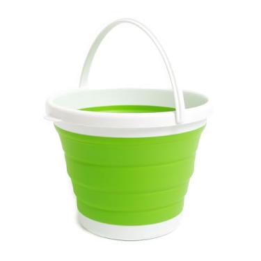 Imagem de Balde Retrátil Dobrável Premium 5 Litros Portátil Compacto Resistente Leve Flexível Durável Prático Versátil Cinza Ideal Para Limpeza Lavanderia Camping Viagem Pesca Praia Cozinha Banheiro (Verde)