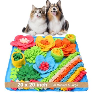 Imagem de Ankilo Tapete De Farejar Para Cães, Alimentação Com Petiscos Animais Estimação, Cobertor Interativo Quebra-Cabeça Busca E Fundo Antiderrapante, 50 Cm, Tapetes Lã Feltro Cães Lenta, Alivia A Ansiedad