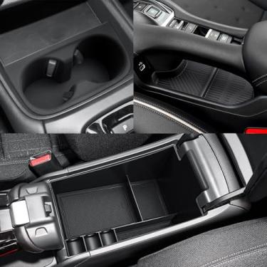 Imagem de CDEFG 3 peças para Honda HR-V 2023 2024 2025 2026 Bandeja organizadora de console central para Honda HR-V 2023-2026 (Sport, EX-L, LX) Acessórios Bandeja de apoio de braço de console inferior Suporte
