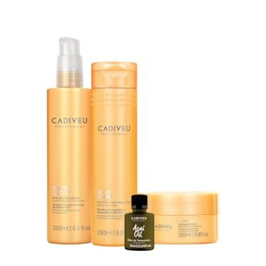 Imagem de Kit Cadiveu Professional Nutri Glow Shampoo Máscara Pré-Shampoo e Açaí Oil (4 produtos)