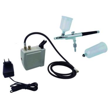 Imagem de Kit Aerografia ONETOOLS - Mini Compressor + Aerógrafo 0,3mm 2 Canecas