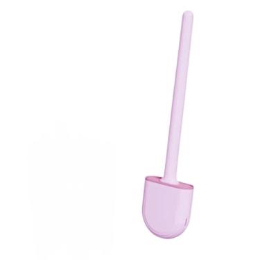 Imagem de Escova Sanitária de Silicone para Vaso Sanitário do Banheiro com Suporte e Adesivo para Parede, Escova de Limpeza para Privada(Rosa,Kit 2)