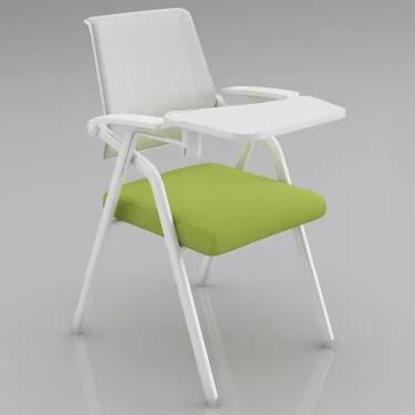 Imagem de Cadeiras Cadeira De Braço Para Tablet Cadeira De Treinamento Dobrável Com Bloco De Escrita Cadeira De Treinamento De Escritório De Conferência Com Braços Para Escritório Em C, Green, 55 * 50 * 86cm