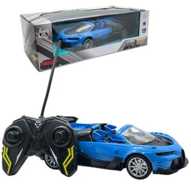 Imagem de Carrinho Conversível Carro Controle Remoto A Pilha Acende Faróis 1:18 