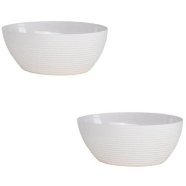 Imagem de Kit 2 Travessa Oval C/ Friso LE CHEF 33,5x23,5x12,5Cm Branca - Paramou