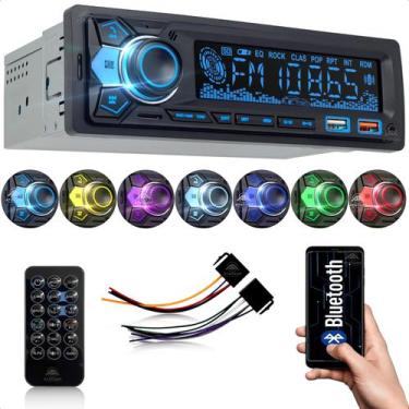 Imagem de Radio de carro MP3 FM bluetooth Aparelho de som 7 Cores muda de cor 2 