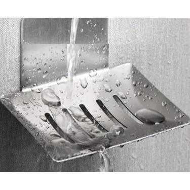 Imagem de Saboneteira de Parede Luxo Aço Inox – Dourada ou Prateada, Design Moderno, Resistente e Elegante (Prata)