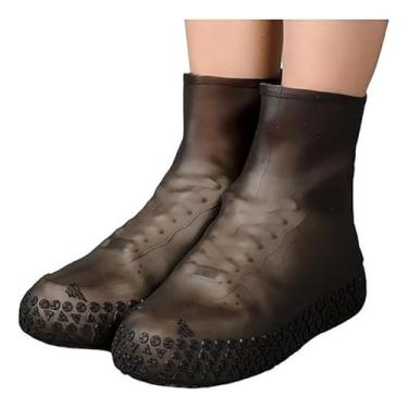 Imagem de Capa de chuva sapatilhas à prova d'água para viagens e praia multi-cena wear(Preto)