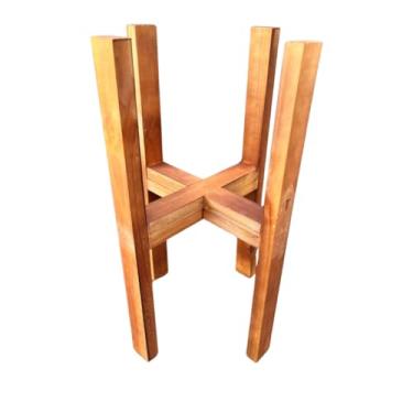 Imagem de Suporte Legs para Vaso Cachepot em Madeira Pinus 55cm /40cm com Vaso de Plantas(SUPORTE 40CM COM VASO)