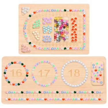 Imagem de 2 peças de quadro de contas, quadro multiuso para fazer joias, bandeja de miçangas para fazer pulseiras, organizador de joias de miçangas para fabricação de joias, colares, pulseiras, ferramentas de