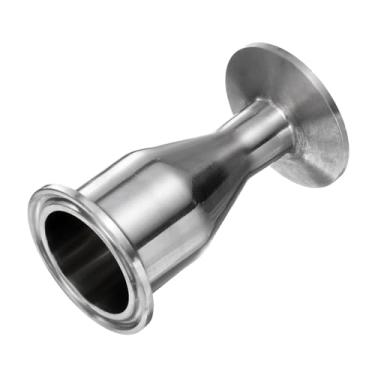 Imagem de PATIKIL Encaixe redutor de encaixe sanitário, aço inoxidável 304, tubo de 1-1/5.1 cm OD x tubo de 3/10.2 cm OD 3.8 cm braçadeira sanitária tripla flange de virola de 50,5 mm, prata