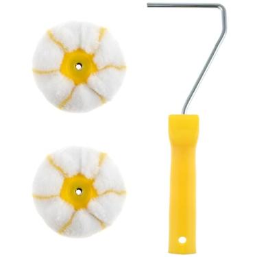 Imagem de Tzdxfgl Kit de rolo de pintura de canto eficiente ferramenta de rolo de canto para drywall rolos de pintura profissional ferramenta de pintura fácil de limpar para paredes pintura de borda de