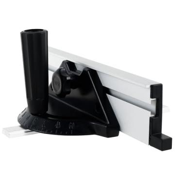 Imagem de Medidor de esquadria de precisão, medidor de esquadria de cerca de serra de mesa, serra de mesa de liga de alumínio trenó com extremidades angulares de 60° para máximo, régua de pressão de serra de