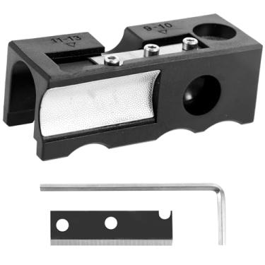 Imagem de ZJMCAJY Modelador de ponta de taco de bilhar profissional 11 em 1, reparador de ponta de taco de piscina, ferramenta de reparo de ponta de bastão de bilhar de liga de alumínio com chave inglesa