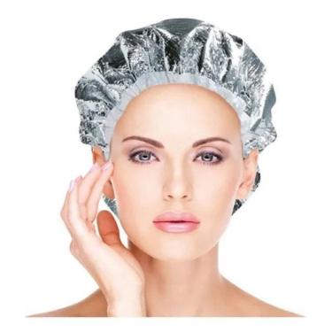Imagem de Touca Térmica 28Cm Para Hidratação Metalizada Cor Prata