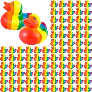 Imagem de Festa de aniversário colorida Rubber Duckies Deekin Rainbow x24