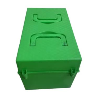 Imagem de oshhni Caixa de bateria para bicicleta elétrica com alça dobrável, suporte de bateria portátil à prova de quebra, caixa de transporte para acessórios de, Verde