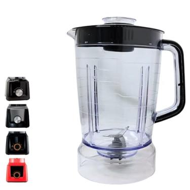 Imagem de Copo para Liquidificador compatível com Mallory Taurus, Taurus Touch, Taurus 1000 e Dark Force Tampa Preta Transparente Cristal