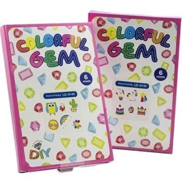 Imagem de Kit de Pintura com Diamantes Infantil – 6 Figuras com Strass Adesivos Coloridos | Atividade Criativa para Crianças com Unicórnio, Dinossauro, Arco-Íris | DIY Artesanato Educativo