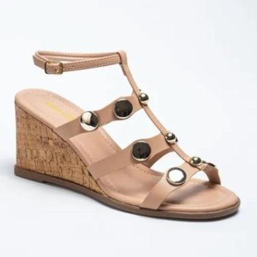 Imagem de Sandália Anabela Feminina Salto Cunha Confortável Elegante Lauraliza-Feminino