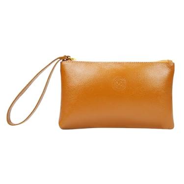 Imagem de Bolsa Clutch Carteira de Mao e Porta Celular Feminina em Couro Legítimo Madamix MDXP046 (Caramelo)