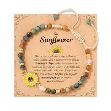 Imagem de Tarsus Presentes de girassol para mulheres, presente de positividade, força e sol, joia inspiradora pulseira de girassol para amigas irmã filha colega de trabalho..., average, Pedra, Sem Pedra